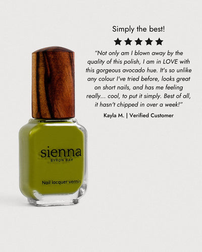 Avocado green nail polish with 5 star review