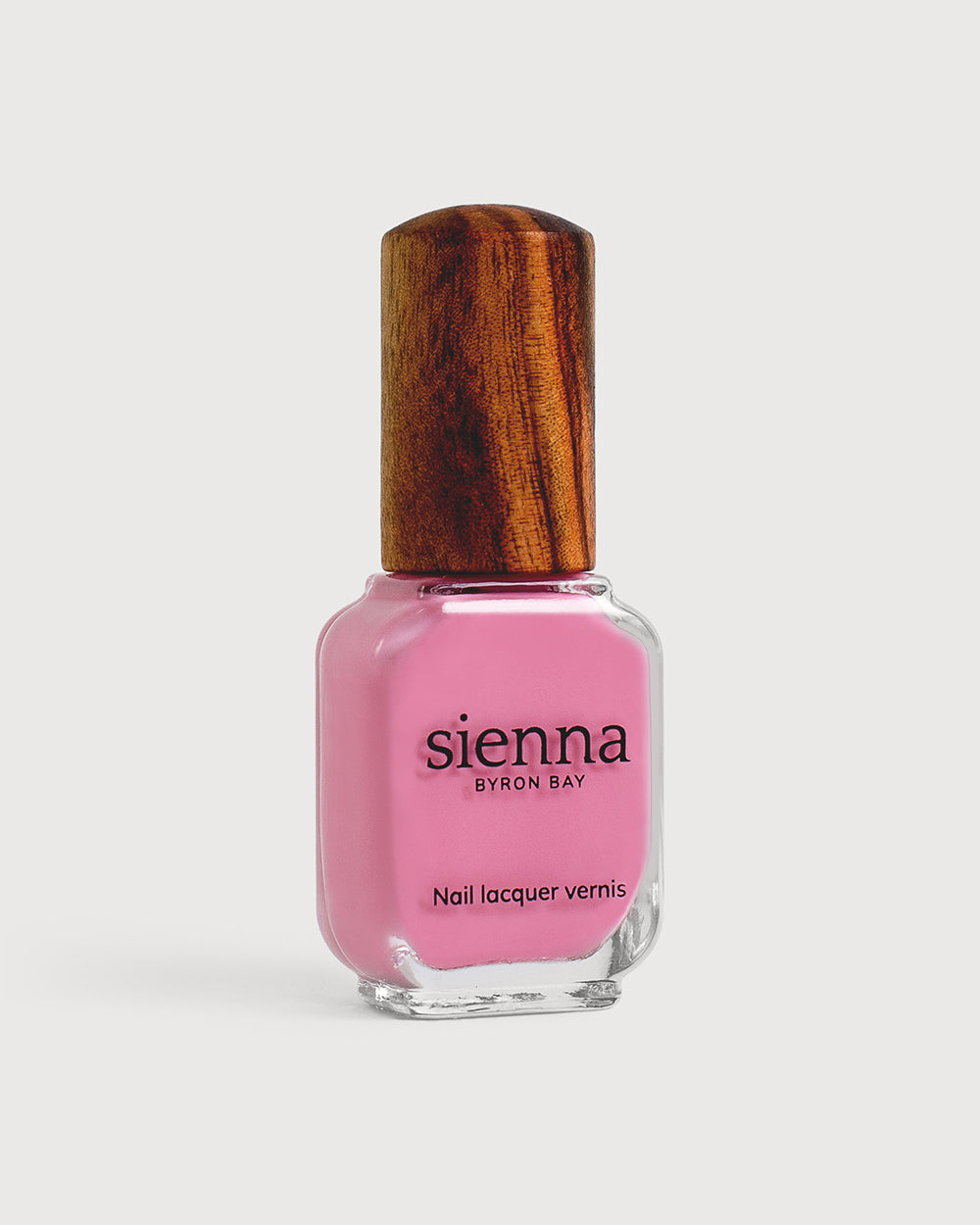 classic lolly pink nail polish glass bottle with timber cap