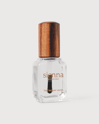 clear base coat nail polish glass bottle with timber cap