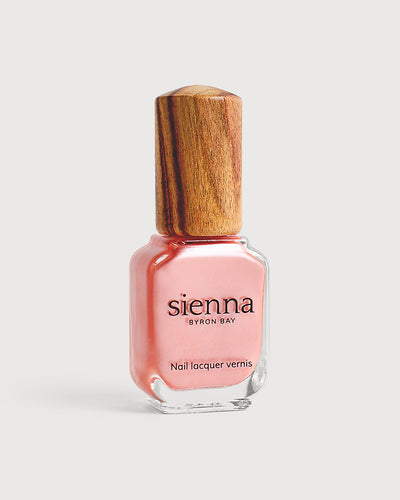 Warm Pink Satin Nail Polish Bottle with Timber Cap