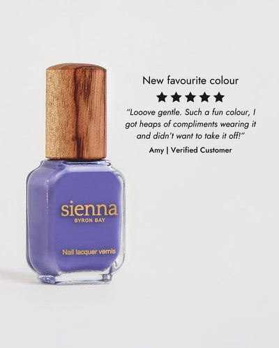 Gentle Midtone Blue Lilac Crème nail polish bottle 5 star review