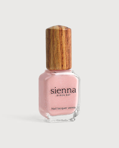 Shimmering Cherry Blossom Nail Polish Bottle with Timber Cap