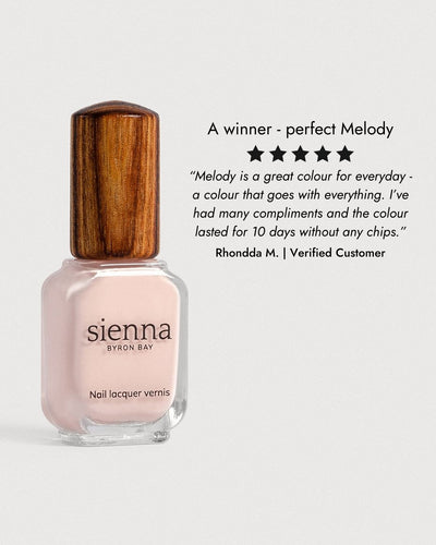 rosewater pink nail polish glass bottle with 5 star review