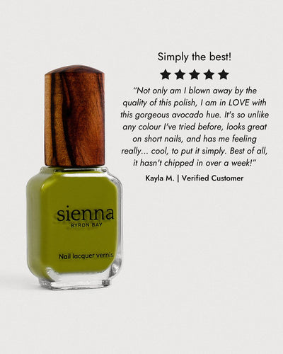 Avocado green nail polish with 5 star review