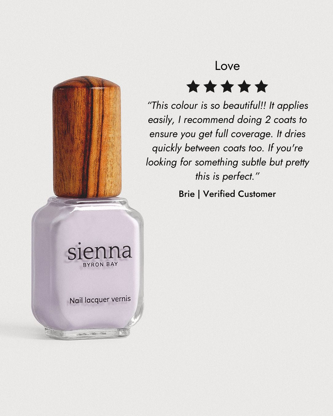 Light lilac pastel nail polish 5 star review