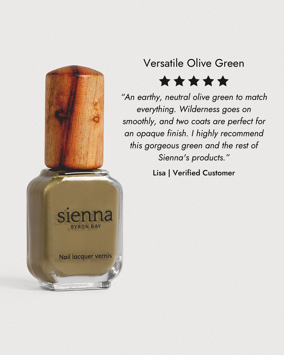Khaki green nail polish 5 star review