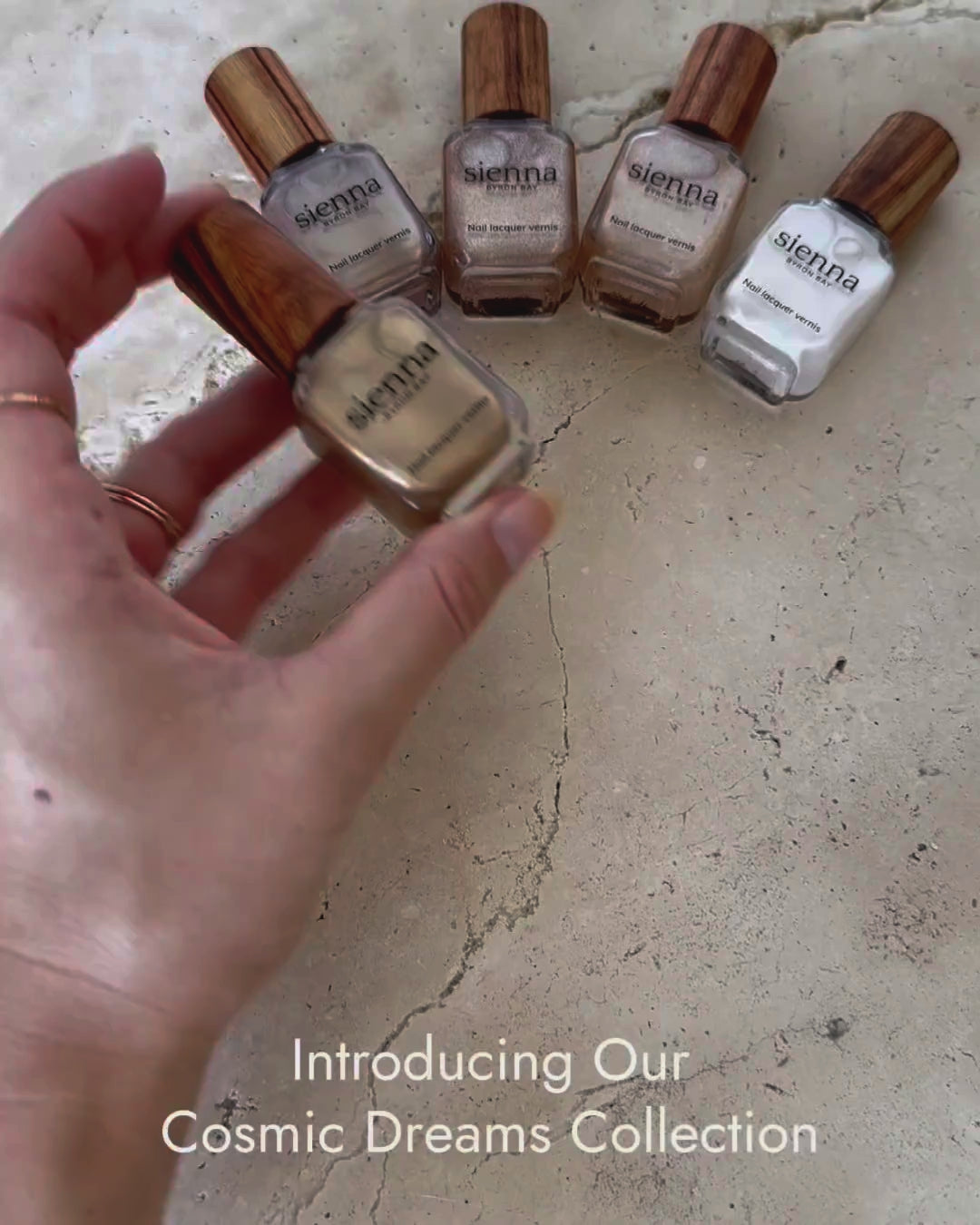 Video of the cosmic dreams collection painted on fair skin tone nails