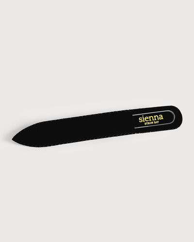 glass nail file in black sleeve by sienna